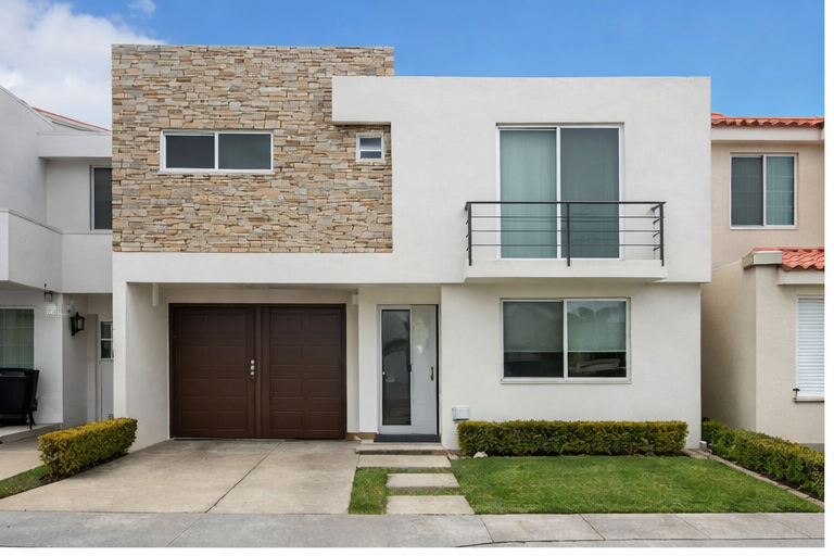 Fachada de una casa en Puebla