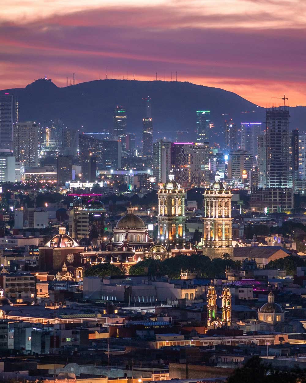 Un atardecer en Puebla